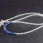 Lightweight Sparkly Faceted Sapphire and White Topaz Gemstone Tiny Beads Necklace - 19" - 8.1 Grams