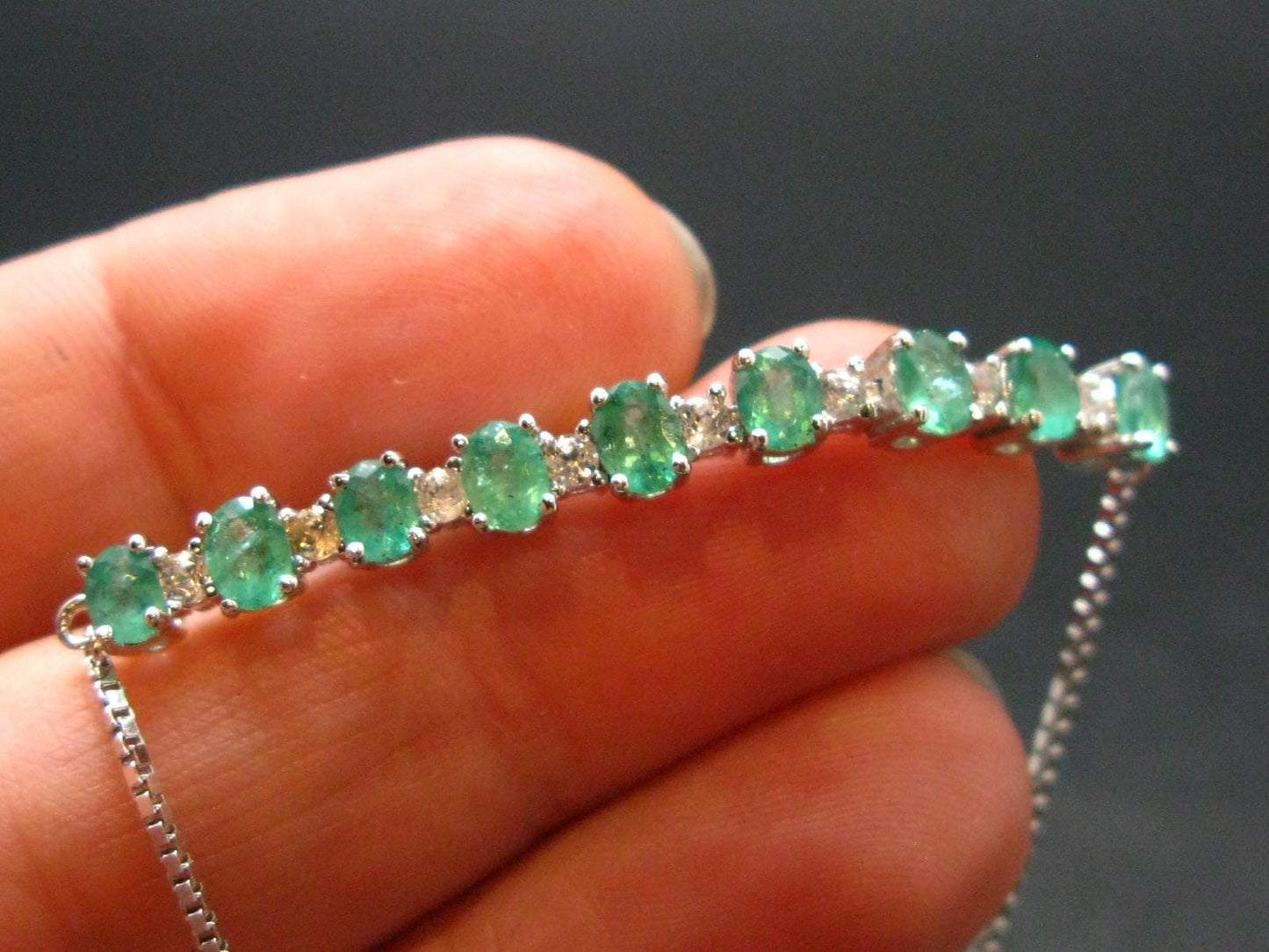 Emerald Silver Bracelet From Colombia - 1.54 Carats