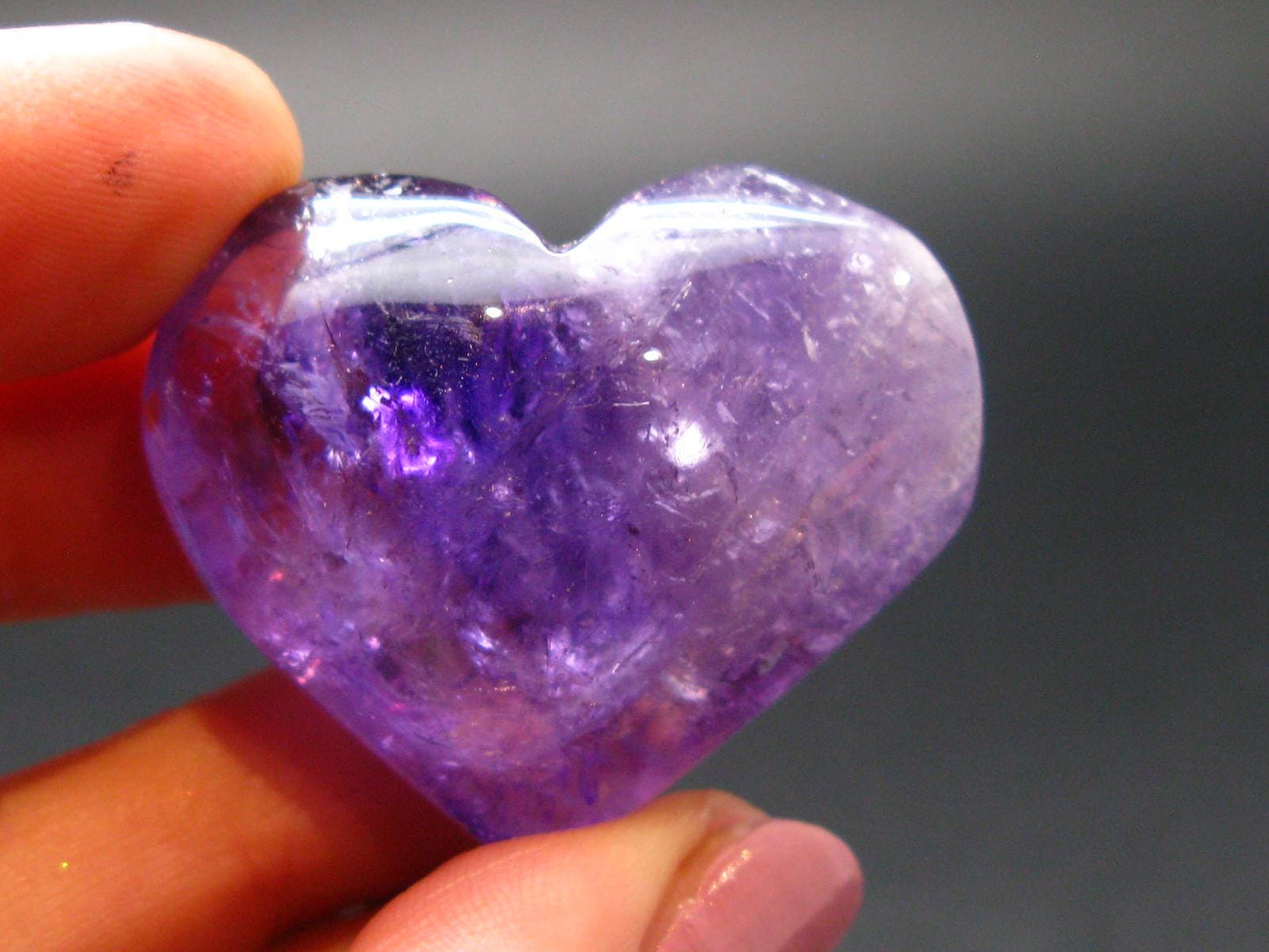 Amazing Natural Amethyst Puffed Heart Shaped from Brazil - 1.1"