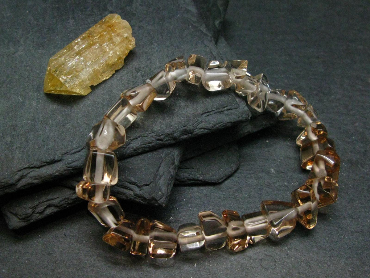 Brown Topaz Genuine Bracelet from Ukraine ~ 7 Inches ~ 12mm Tumbled Beads