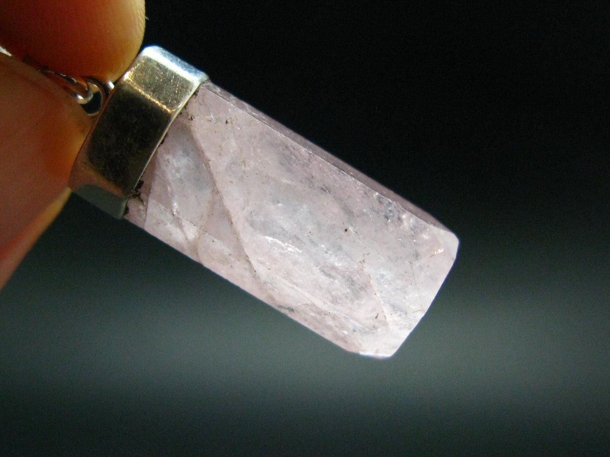Very Nice Pink Morganite Silver Pendant From Brazil - 1.3" - 4.48 Grams