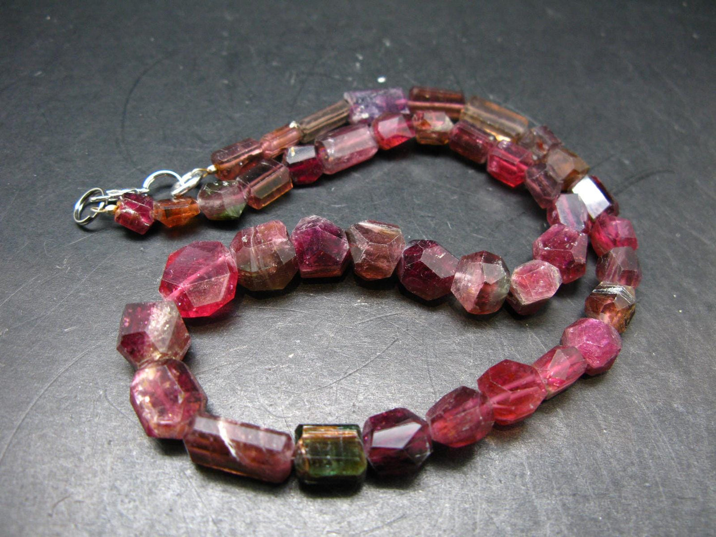 Gem Red Tourmaline Necklace from Brazil - 17"