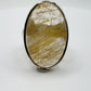 Golden Rutilated Quartz Ring – Oval Rutile Crystal Statement Ring - Size 8