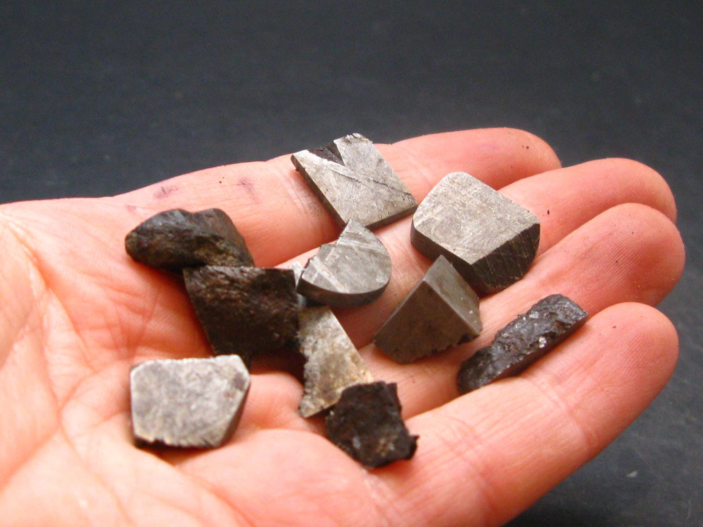 Lot of 10 Gibeon Meteorite Pieces From Namibia - 22.26 Grams