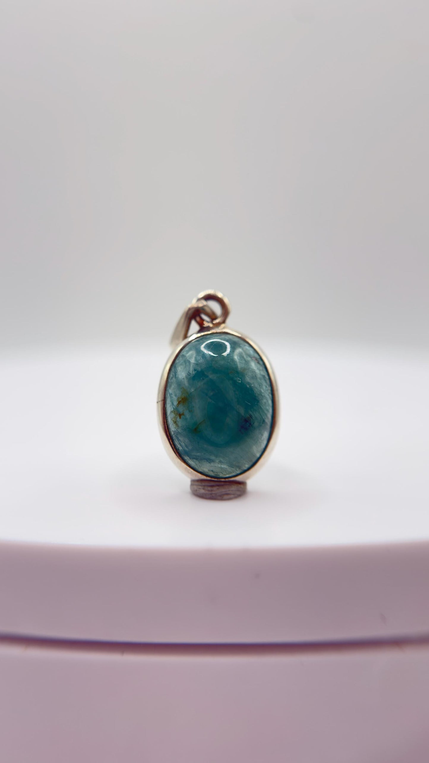 Grandidierite Pendant Blue Green Cabochon Gemstone Silver Necklace Natural Crystal Jewelry Gift