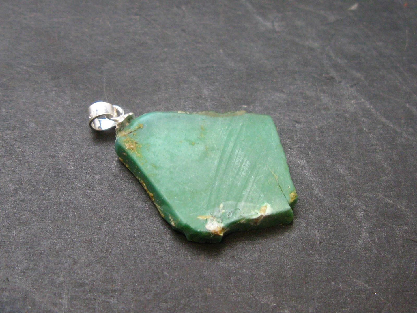 Rare Variscite Sterling Silver Pendant From Utah - 1.3" - 2.5 Grams