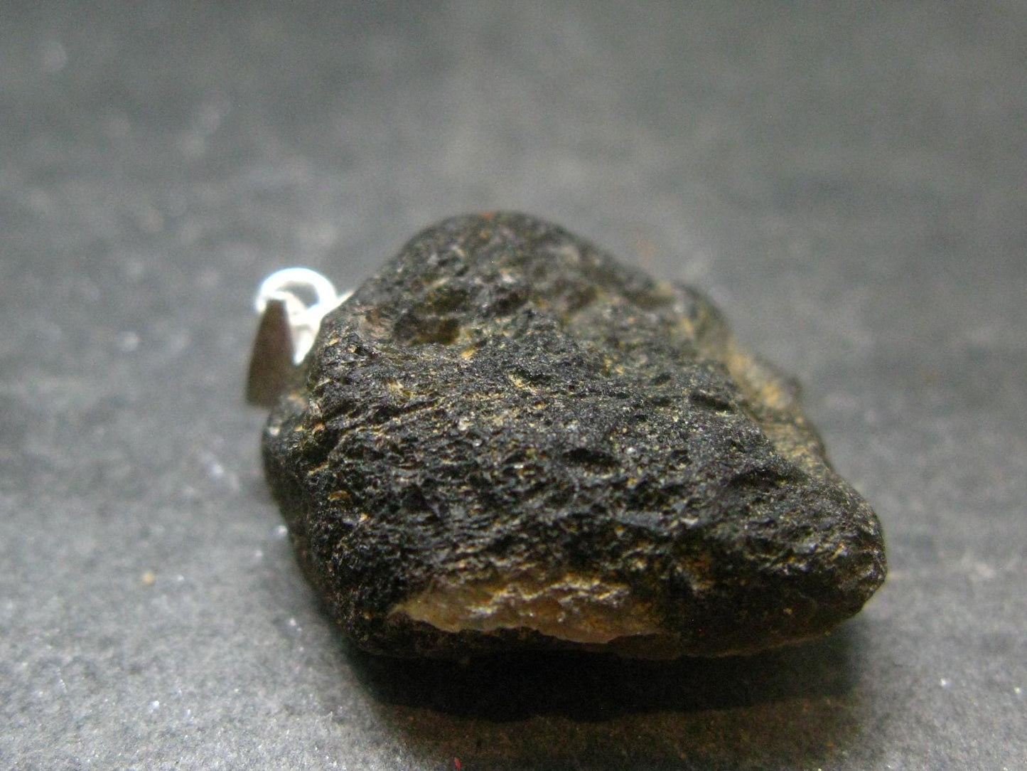 Rare Saffordite Cintamani Stone Pseudotektite Pendant from Arizona USA - 24.6 Carats - 1.1"