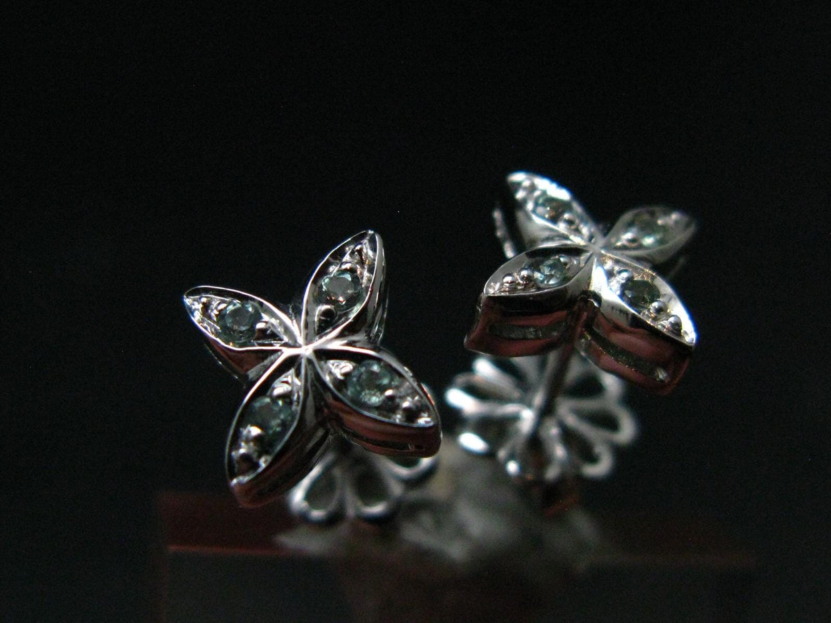 Alexandrite Gem Silver Stud Earrings From Russia - 2.33 Grams
