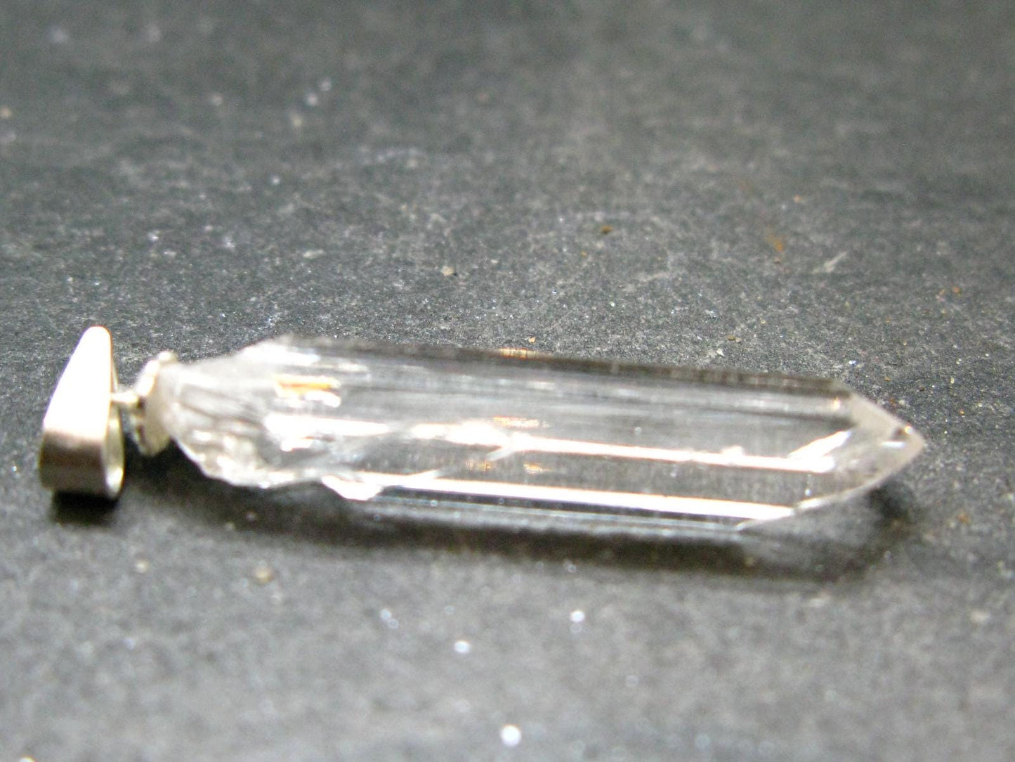 Nice Terminated Danburite Crystal Silver Pendant from Russia - 1.4" - 1.48 Grams