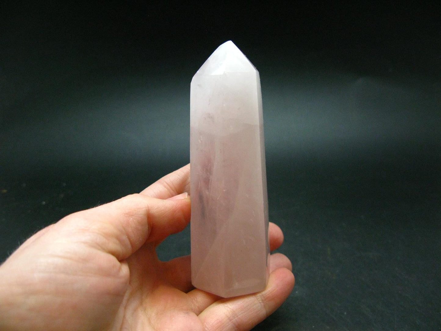 Symbol of Love and Beauty!! Large Rich Pink Rose Quartz Obelisk from Madagascar - 3.8"