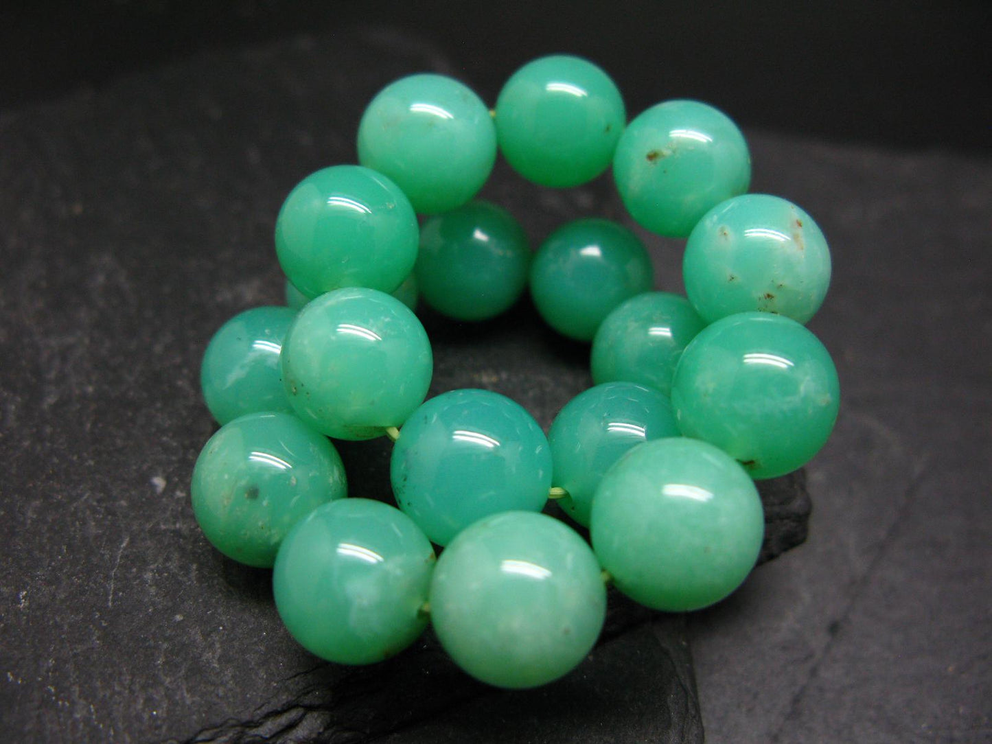 Chrysoprase Genuine Bracelet ~ 7 Inches ~ 11mm Round Beads