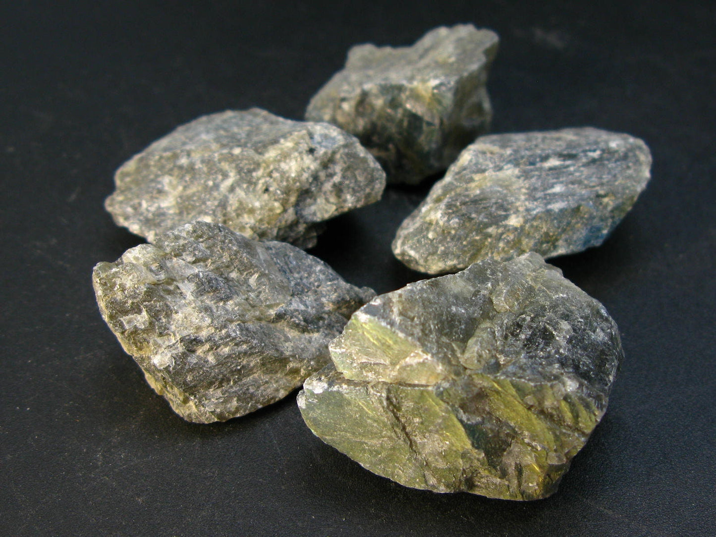 Lot of Five Rough Iridescent Labradorite from Madagascar