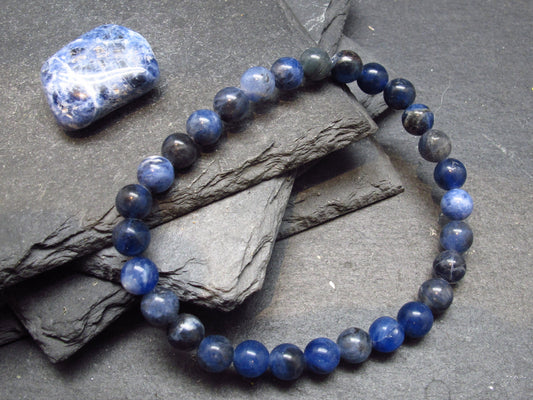 Sodalite Genuine Bracelet ~ 7 Inches ~ 6mm Round Beads