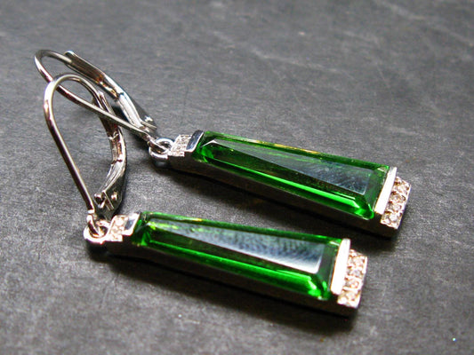 Helenite Gaia Stone Gem Sterling Silver Earrings From Washington - 7.0 Carats