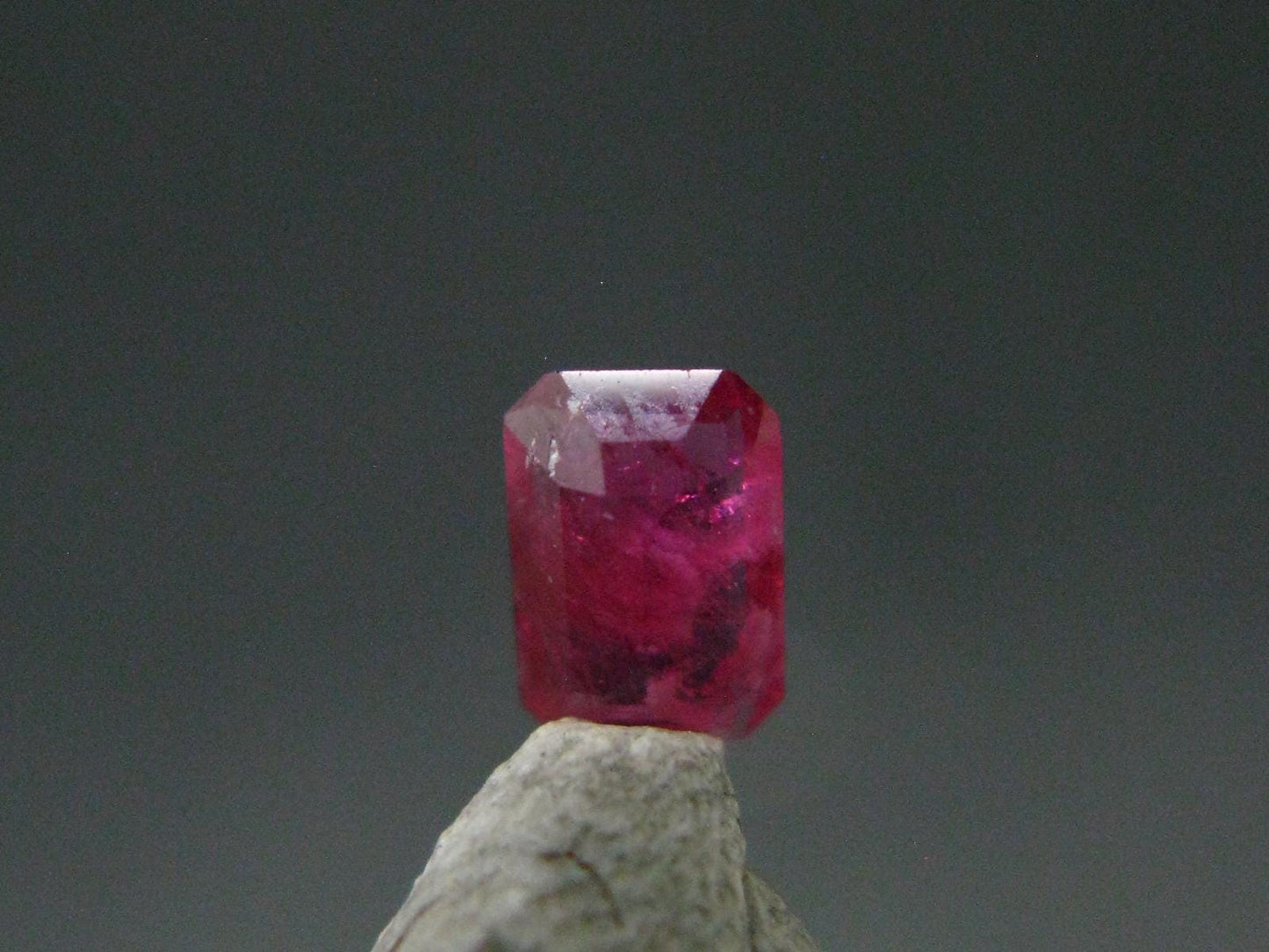 Beautiful Rare Gem Bixbite Red Beryl Emerald Cut Stone From Utah USA - 0.19 Carats - 4.6x3.2mm