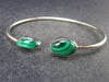 Beautiful Malachite Silver Bracelet - Size Adjustable - 5.86 Grams