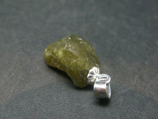 Gemmy Demantoid Garnet Silver Pendant from Madagascar - 0.8" - 1.60 Grams