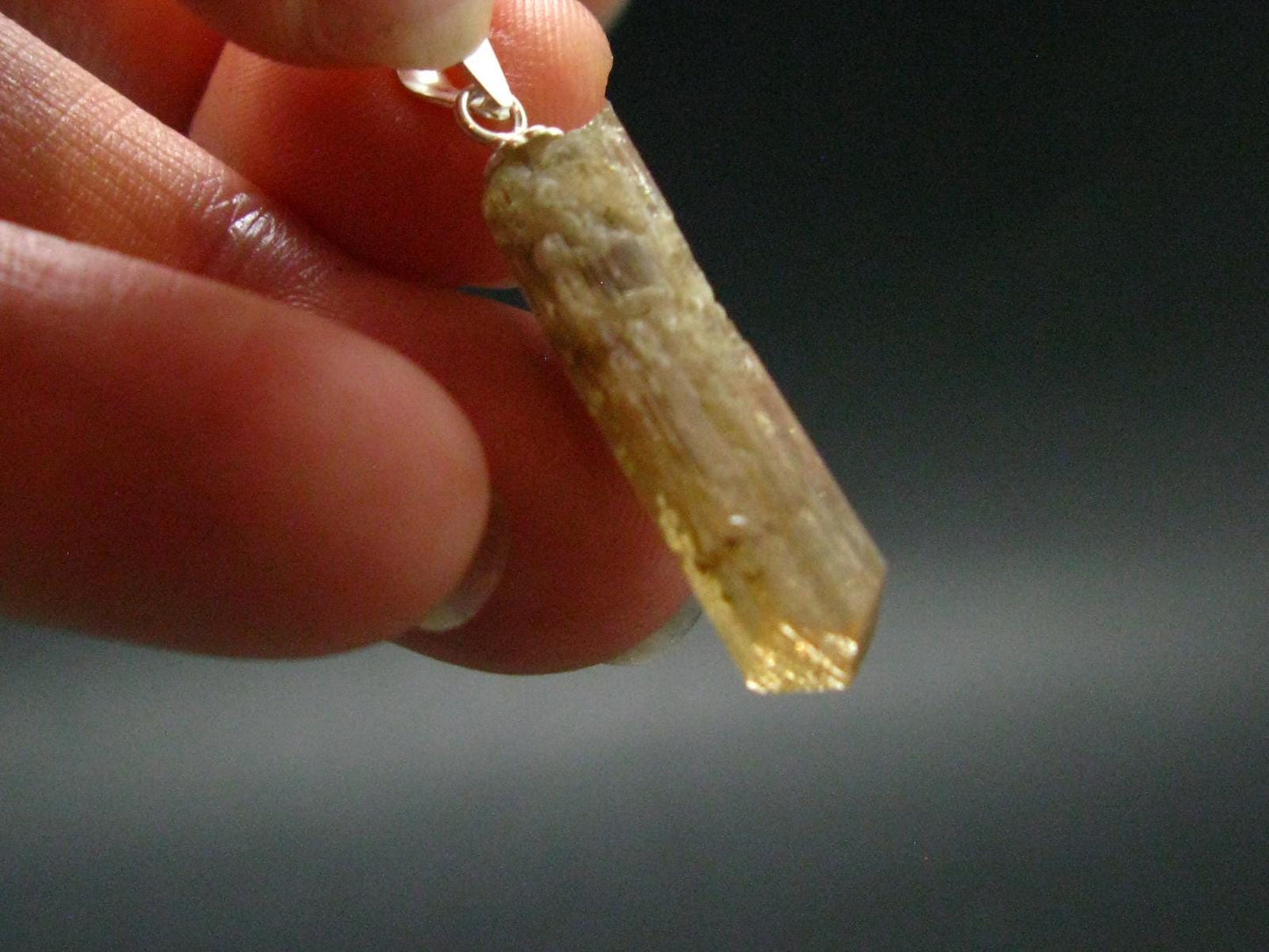 Imperial Topaz Crystal Pendant From Brazil - 1.2" - 2.11 Grams