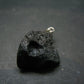 Tibetan Black Tektite Silver Pendant From Tibet - 1.2" - 3.74 Grams