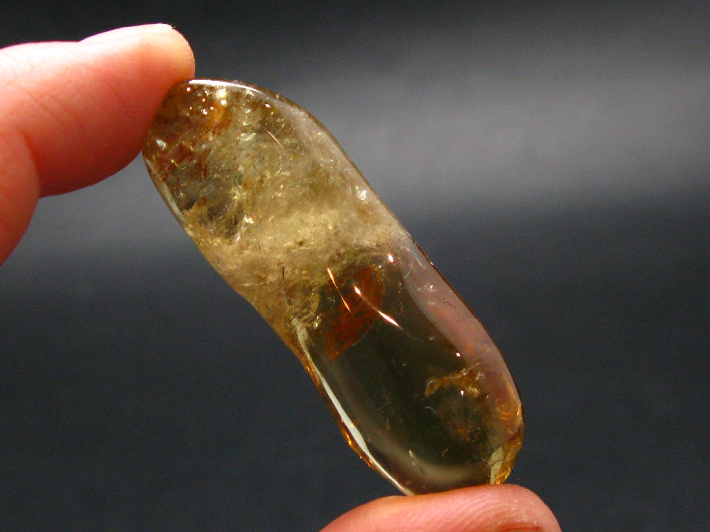 Nice Untreated Unheated Citrine Tumbled Stone from Zambia - 74.55 Carats - 1.8"