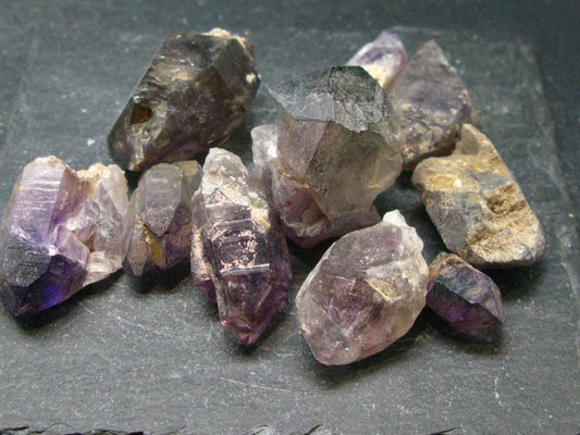 Lot Of 10 Rare Brandenberg Brandberg Amethyst Quartz Crystals From Namibia - 69.61 Grams
