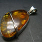 Natural Baltic Amber 925 Silver Pendant - 2.1"