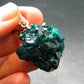 Dioptase Crystal Silver Pendant from Congo - 15.0 Grams - 1.6"