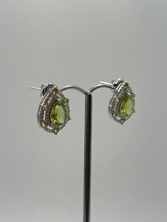 Pear-Cut Peridot Earrings | Sterling Silver August Birthstone Jewelry