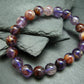 Cacoxenite in Amethyst Genuine Bracelet ~ 7 Inches ~ 10mm Round Beads