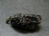 Tibetan Black Tektite Silver Pendant From Tibet - 1.4" - 5.46 Grams