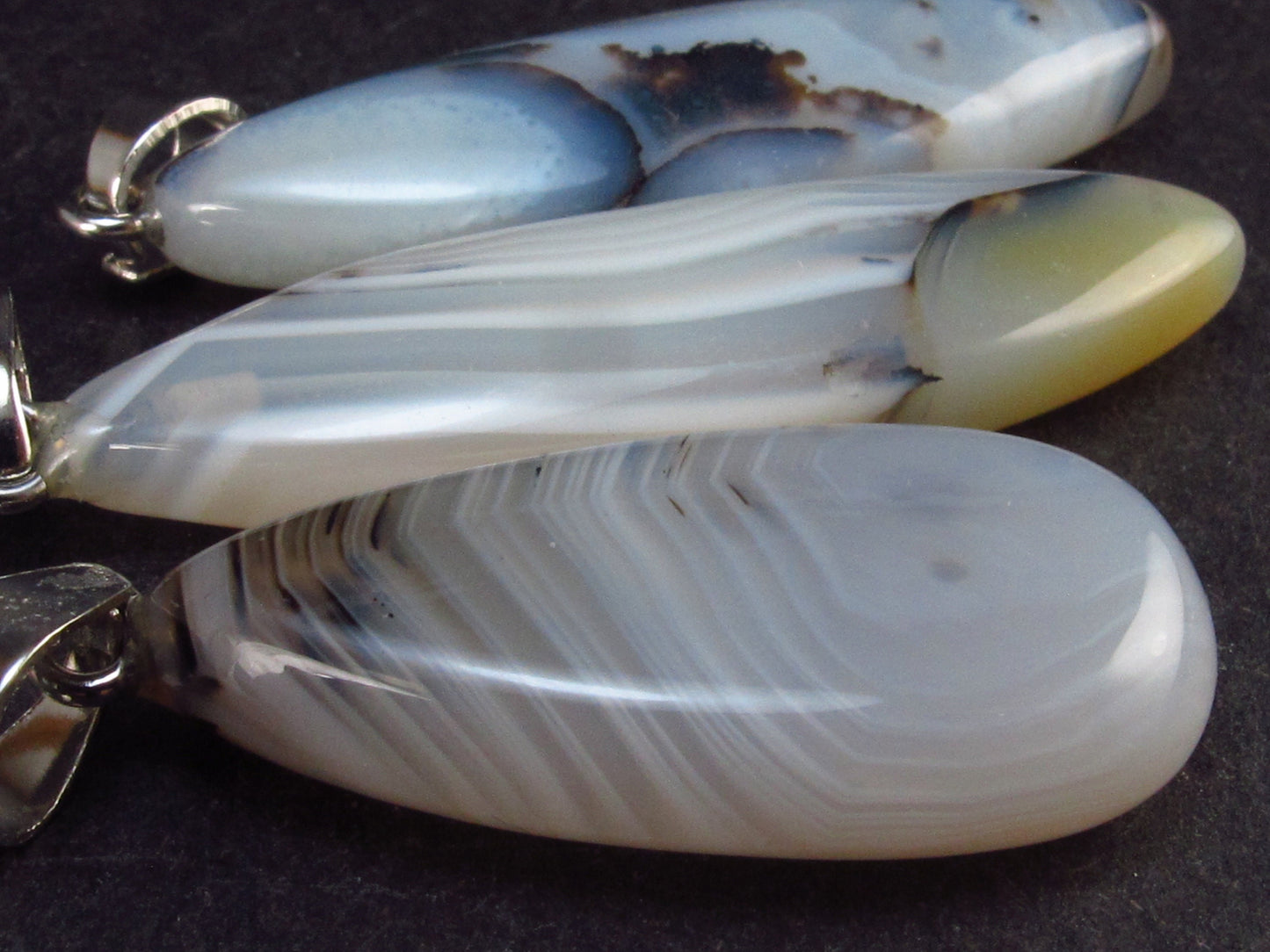 Lot of 3 Natural Agate Pendant from Madagascar