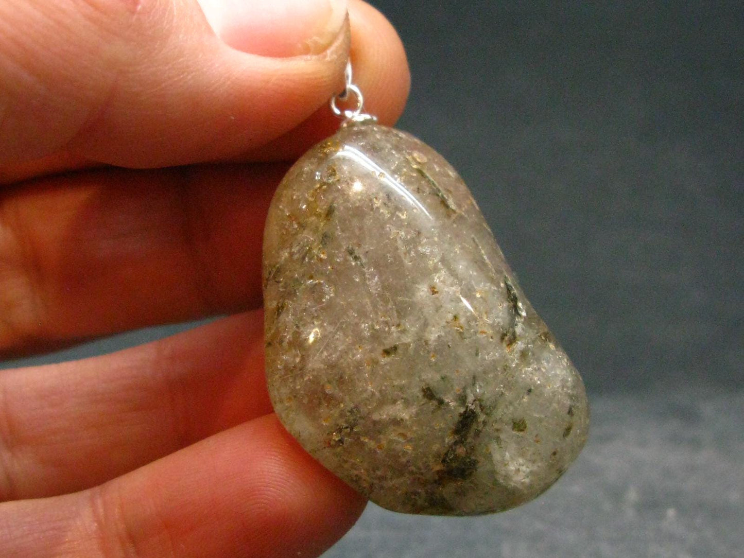 Rare Witches Finger Quartz Crystal Silver Pendant From Zambia - 1.6" - 14.58 Grams
