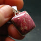 Thulite Silver Plated Pendant From Norway - 1.3" - 6.31 Grams