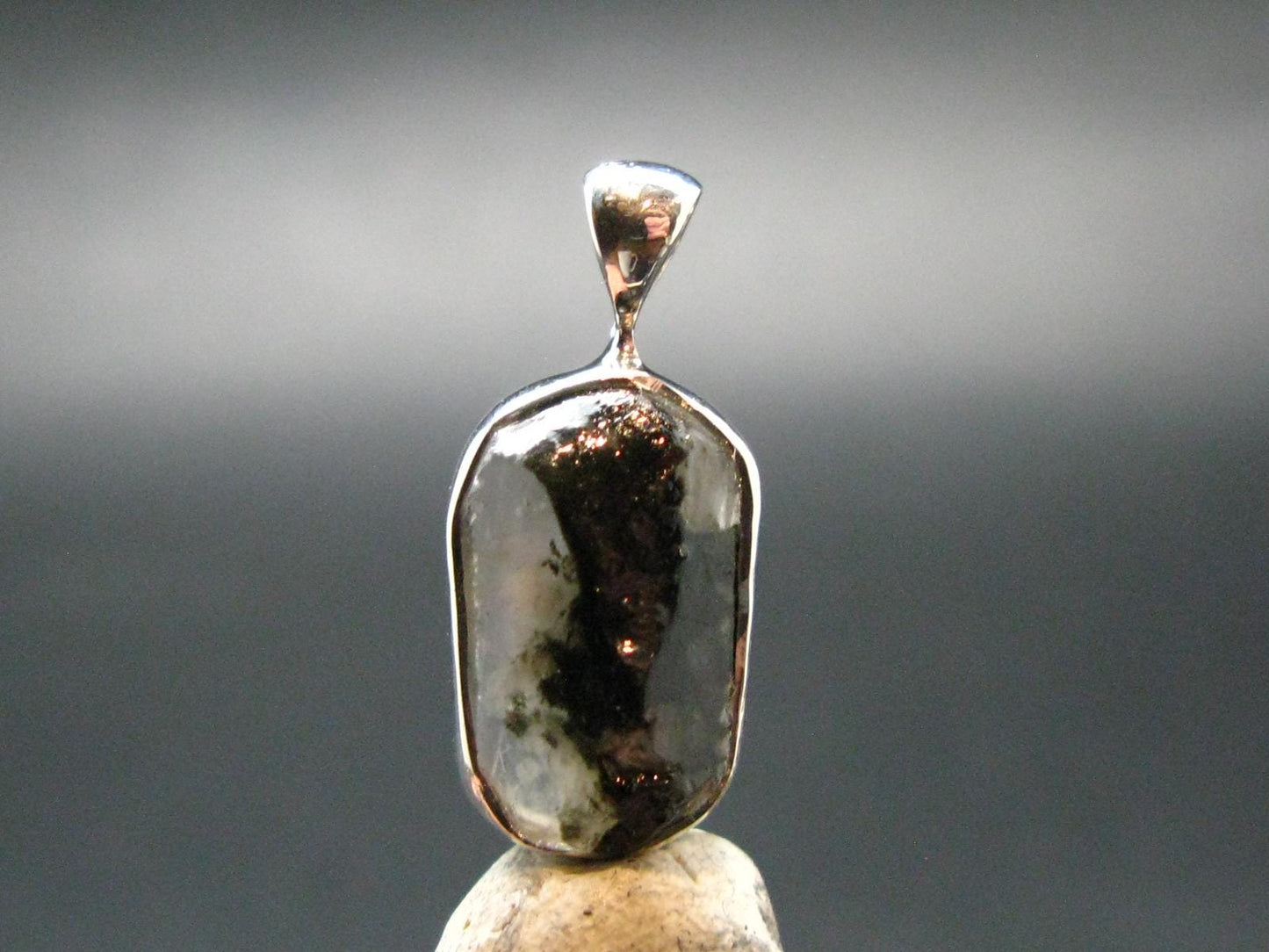 Phenakite Phenacite Crystal Silver Pendant From Brazil - 0.9" - 1.94 Grams