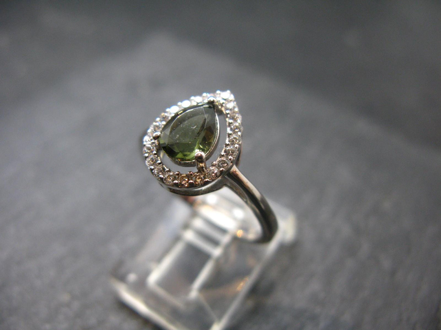 Moldavite Sterling Silver Ring From Czech Republic - Size 6 - 2.21 Grams