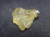 Gem Libyan Desert Glass Tektite Free Form Pendant Sterling Silver from Libya - 1.2" - 5.0 Grams