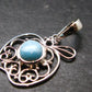 Summer’s Sea!! Rare Polished Cabochon Blue Larimar Pectolite Silver Pendant From Dominican Republic - 1.4" - 2.54 Grams
