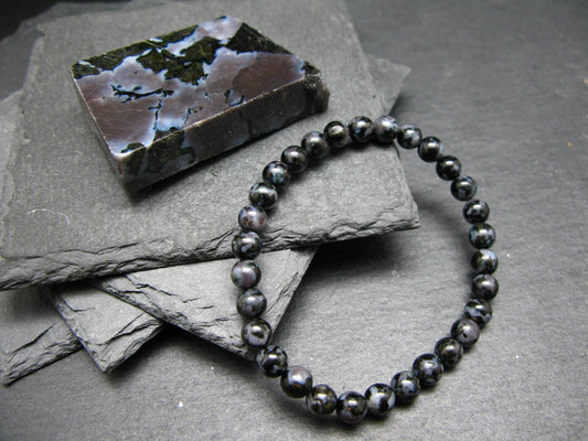 Gabbro Mystic Merlinite Genuine Bracelet ~ 7 Inches ~ 6mm Round Beads