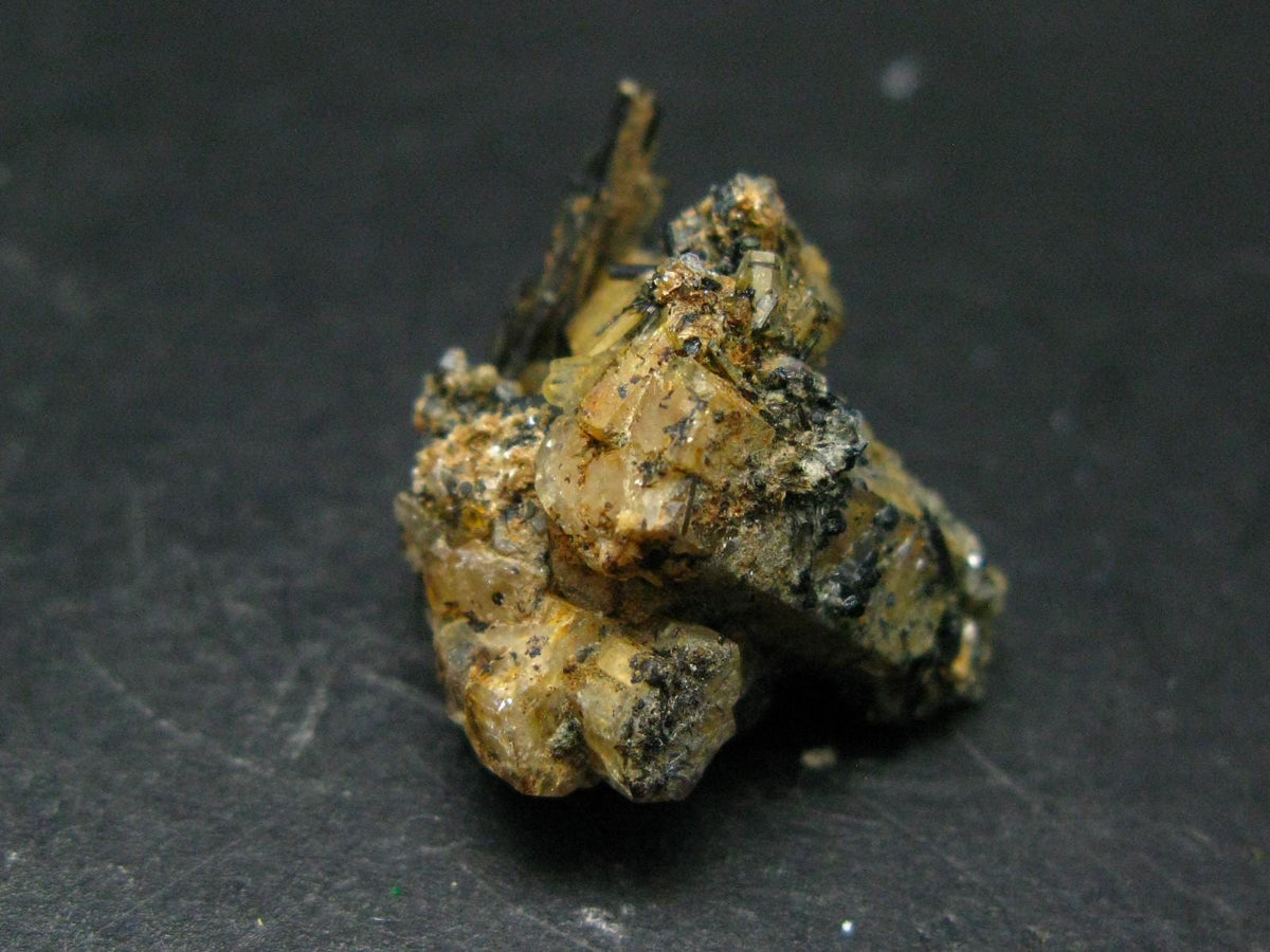 Clear Goshenite Beryl on Black Tourmaline Cluster From Namibia - 1.2" - 8.94 Grams