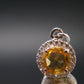 Yellow Citrine Gem Facetted Sterling Silver Pendant From Brazil With CZ - 0.6" - 1.05 Grams