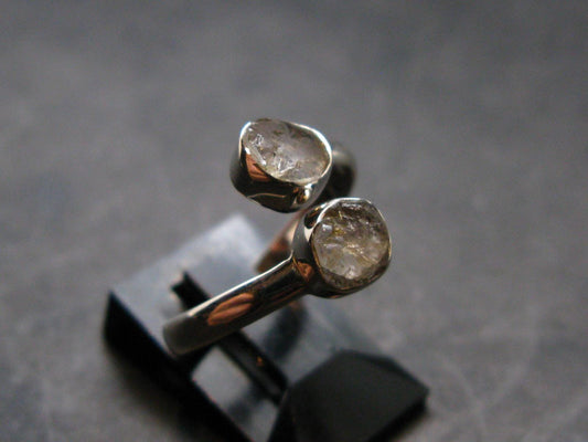 Gray Herderite Silver Ring from Africa - Size 7 - 1.95 Grams