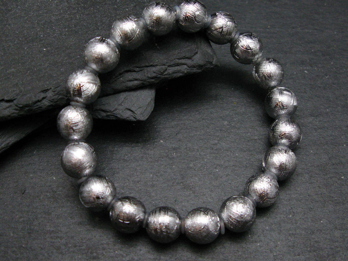 Meteorite Muonuonolusta Genuine Bracelet ~ 7 Inches ~ 10mm Round Beads