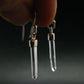 Lemurian Quartz Seed Crystal Silver Earrings From Brazil - 1.4"