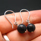 Rare Black Opal Silver |Earrings From Australia - 1.1" - 2.16 Grams