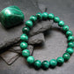 Malachite Genuine Bracelet ~ 7 Inches ~ 8mm Round Beads