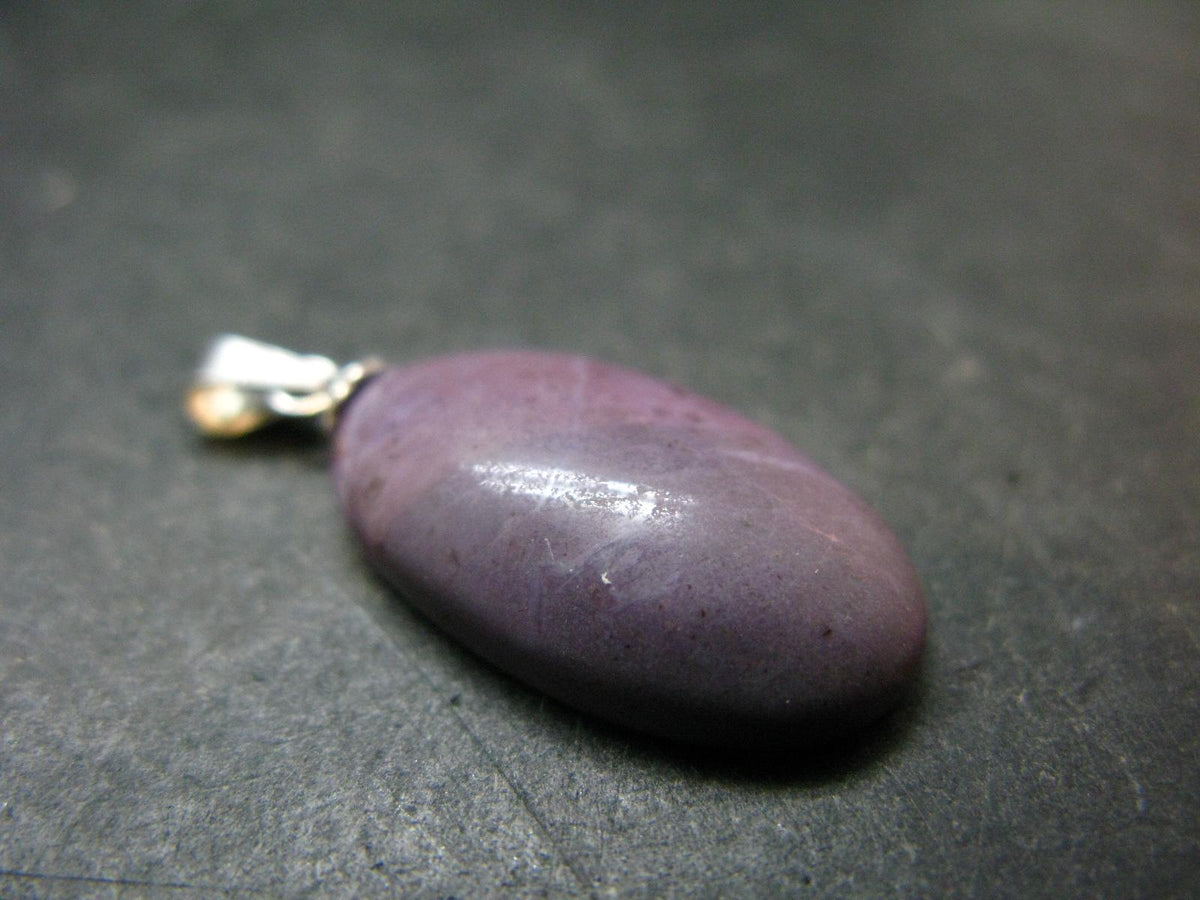 Purple Jade Silver Plated Pendant From Turkey - 1.2" - 3.31 Grams