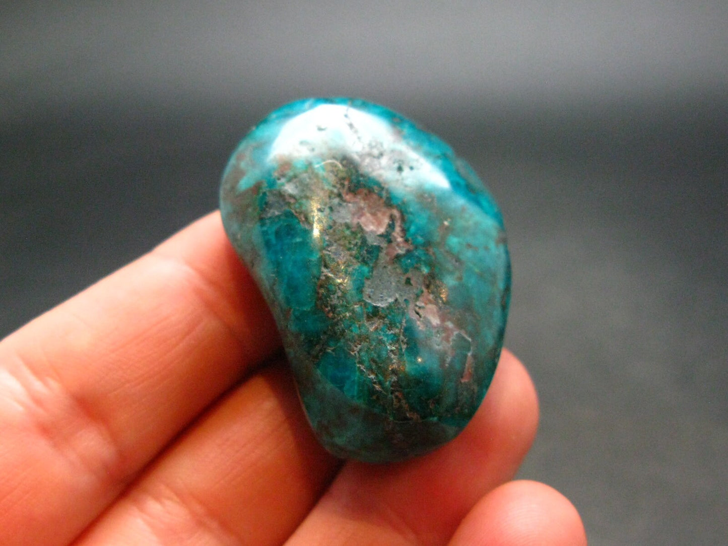 Very Nice Tumbled Dioptase Stone from Congo - 1.5" - 27.06 Grams