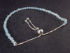 Lightweight Sparkly Faceted Aquamarine Tiny Beads Silver Bracelet from Brazil - Size adjustable - 2.72 Grams