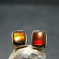 Ammolite Amolite Sterling Silver Stud Earrings From Canada - 1.1"