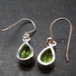 Peridot Olivine Crystal Sterling Silver Earrings From Pakistan - 1.1" - 2.73 Grams